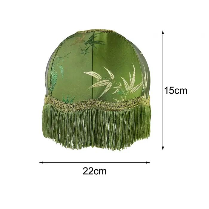 Abat-jour de lampe de Table, vert avec pompon, Durable, rétro, décoratif européen, fait à la main, p