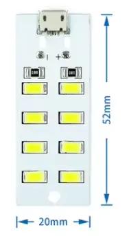 Panneau d'éclairage LED USB mobile, perles de lampe, éclairage de secours, 8, 12, 16/20