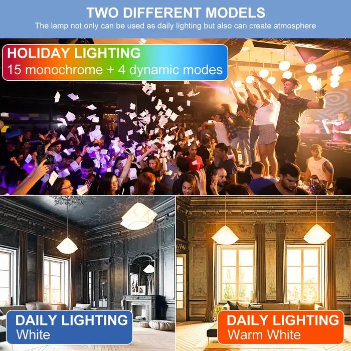 Ampoule LED RGB 220V, lampe E27 110V, télécommande, lustre LED à couleur changeante pour décoration