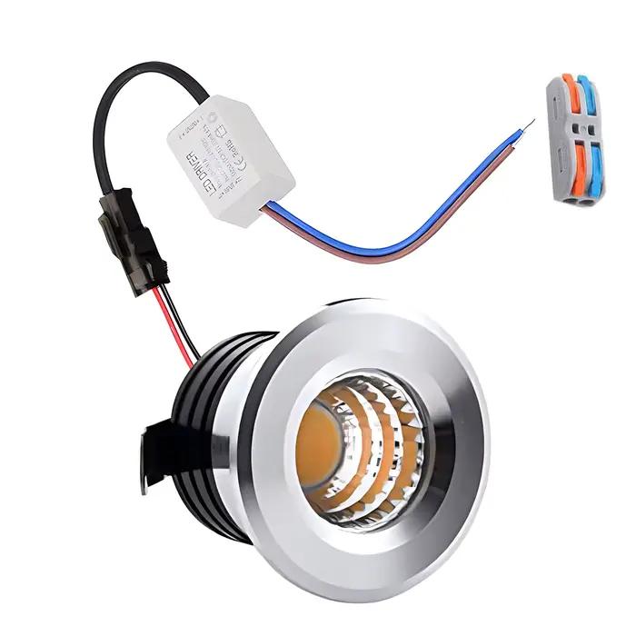 Mini spot LED encastrable pour plafond, ampoule 3W COB LED 120V 230V 240V, éclairage LED pour placar
