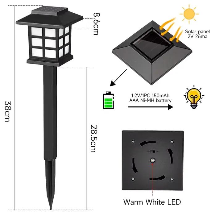 Lampe LED Solaire Imperméable d'Extérieur, Luminaire Décoratif d'Extérieur, Idéal pour un Jardin, un