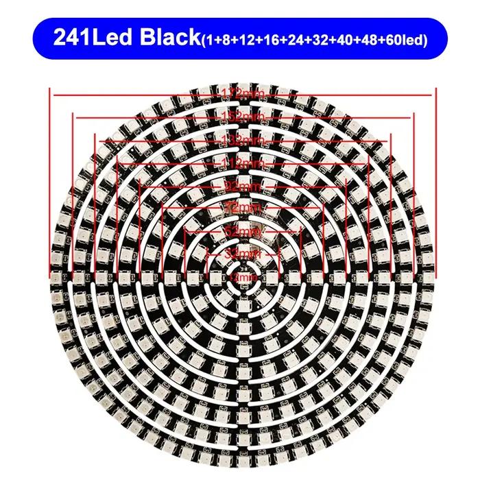 Anneau de pixels Led rond 5050 RGB, Module adressable individuellement Arduino, 60/88/93/148/181/241