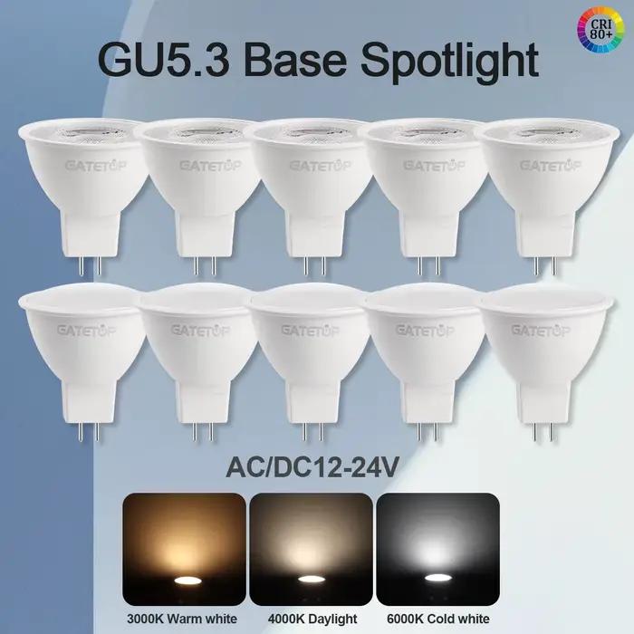 5 pièces LED projecteur MR16 ampoule GU5.3 120 degrés 38 degrés 7W 700lm AC DC 12V 24V Bombillas rem