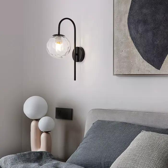 Lampes murales LED simples et modernes, boule de verre créative, applique murale pour salon, chambre