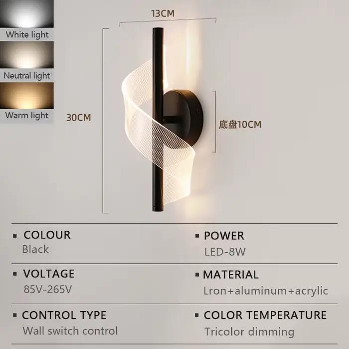 Lampe murale LED moderne nordique, éclairage intérieur pour la maison, chambre à coucher, chevet, sa