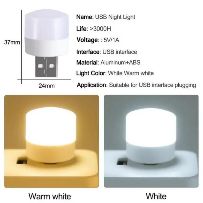 5 pièces USB LED prise lampe 1W Super lumineux Protection des yeux USB livre lumière ordinateur Mobi