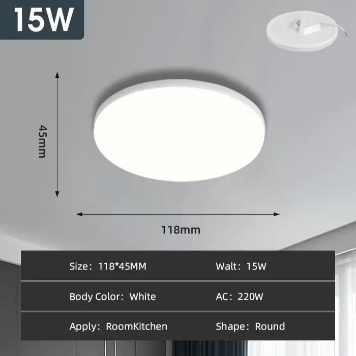 Plafonnier Led 220v, lampe de plafond moderne 15/20/30/50W, luminaire de plafond à panneau Led pour