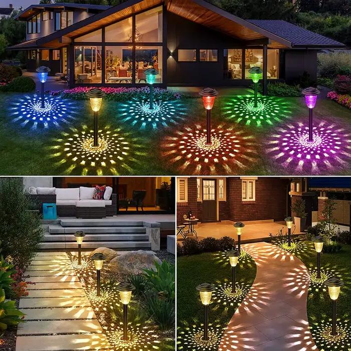Le chemin solaire allume la couleur brillante rvb changeante/blanc chaud extérieur étanche lampe de
