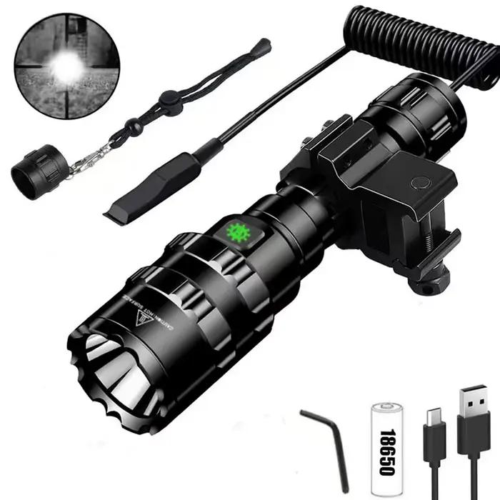 65000Lums spécial chasse Scout lampe de poche LED tactique éblouissement torche lampe USB charge éta