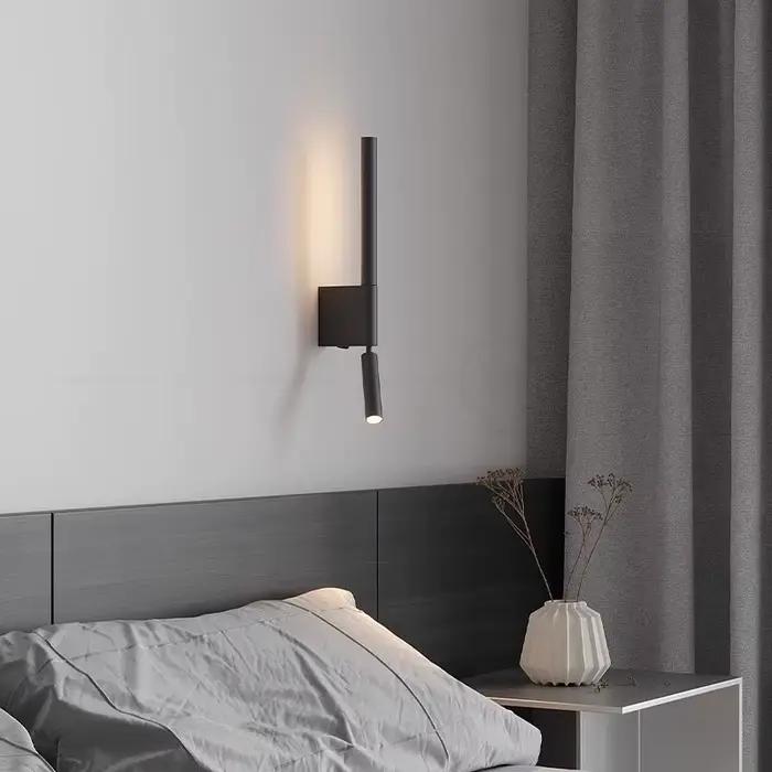 Applique de chevet rotative à 330 degrés, lampe de lecture réglable avec interrupteur, minimaliste,
