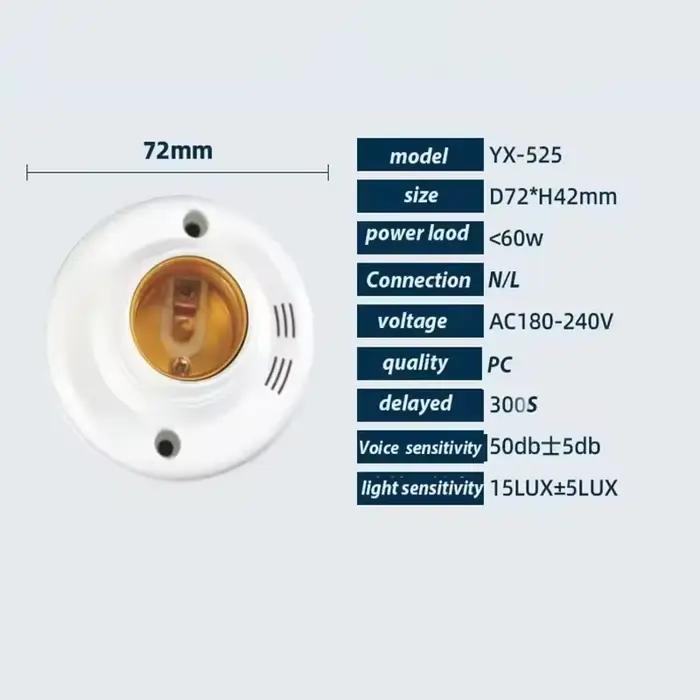 Base de lampe à vis E27, interrupteur de retard de commande vocale, adaptateur de prise de lumière A