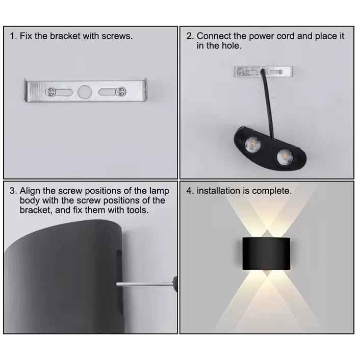 Mur LED lampe 4/6/8/10 lampes murales extérieures haut et bas vers l'éclairage pour la décoration de