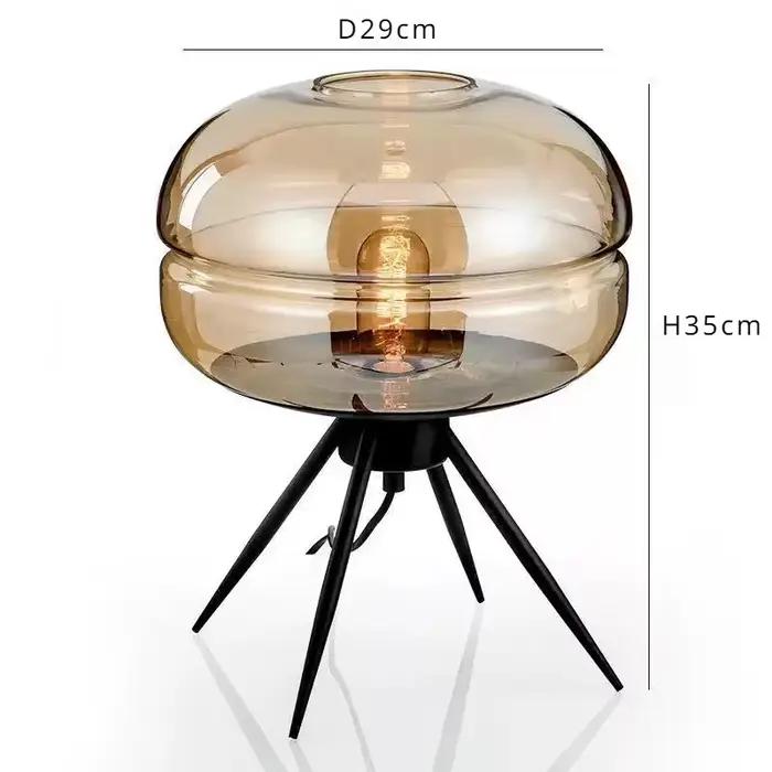Lampadaire LED à quatre pieds en verre gris fumé, design nordique, pour magasin, salon, chambre à co