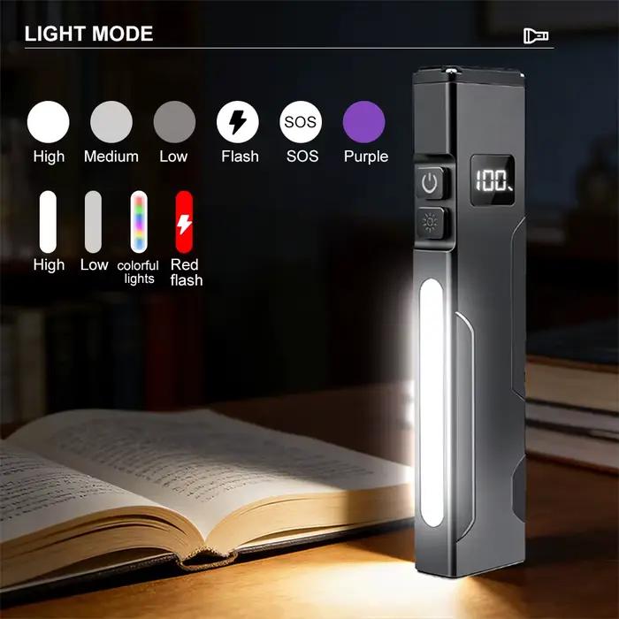 Lampe de travail Amanfire X729 LED avec clip dorsal, lampe latérale magnétique RGB, lampe UV multifo