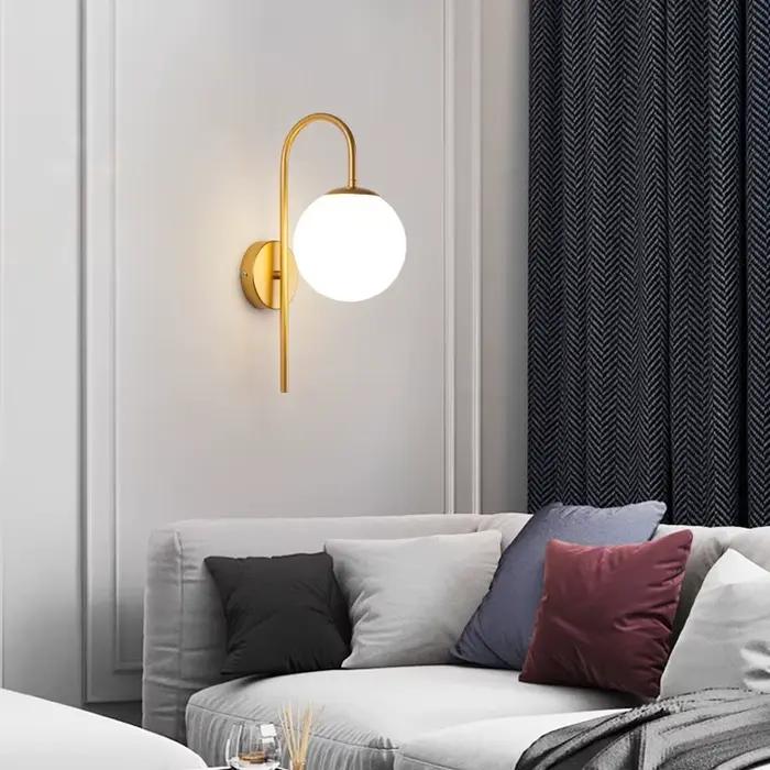 Lampes murales LED simples et modernes, boule de verre créative, applique murale pour salon, chambre
