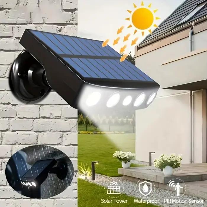 Lampes de sécurité solaires étanches à 4 LED pour décoration extérieure, détecteur de mouvement, 3 m