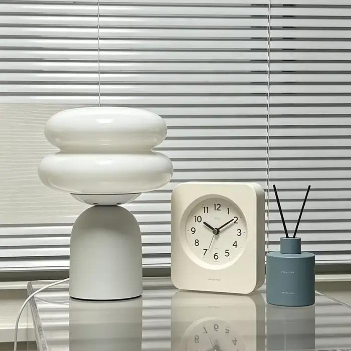 Lampe de table Murano Glass Cloud Stack, lampe de chevet crème, lumière décorative pour chambre à co