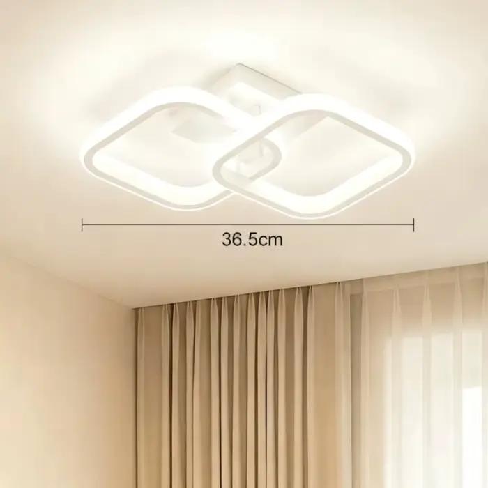 Plafonnier LED 48W, carré nordique en aluminium noir et blanc, décoration pour la maison, salon, cha