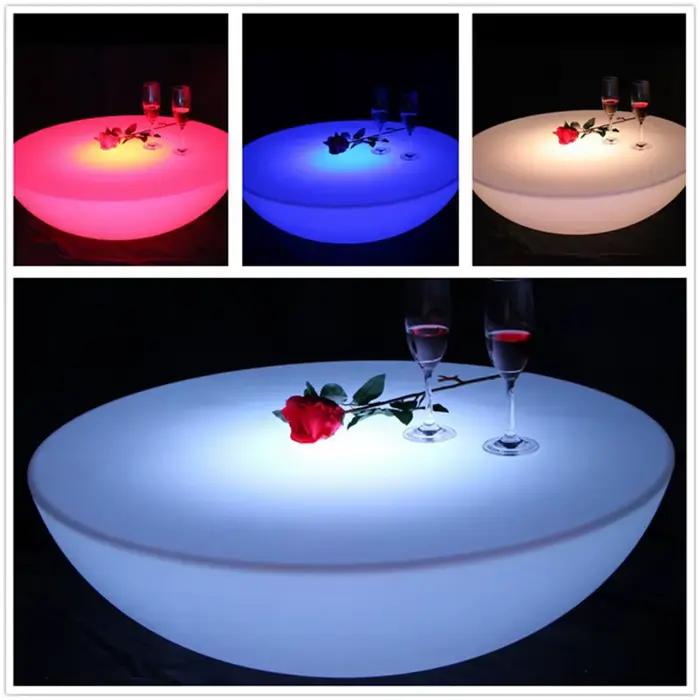 Meubles lumineux LED, Table de Bar LED, D66 * H22cm, Table basse, batterie Li Rechargeable, étanche