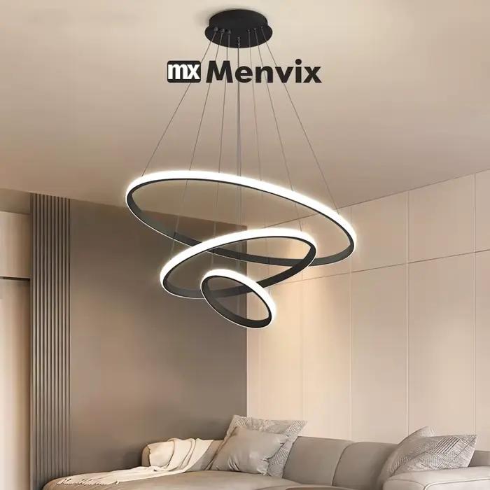 Menvix moderne suspension lampe Led anneaux cercle suspendu lustre blanc Loft salon salle à manger c