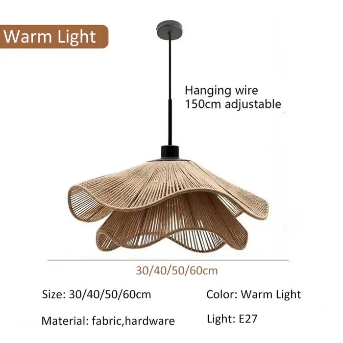 Lampe à suspension LED nordique minimaliste tissu blanc fleur lustre salon chambre Restaurant minima