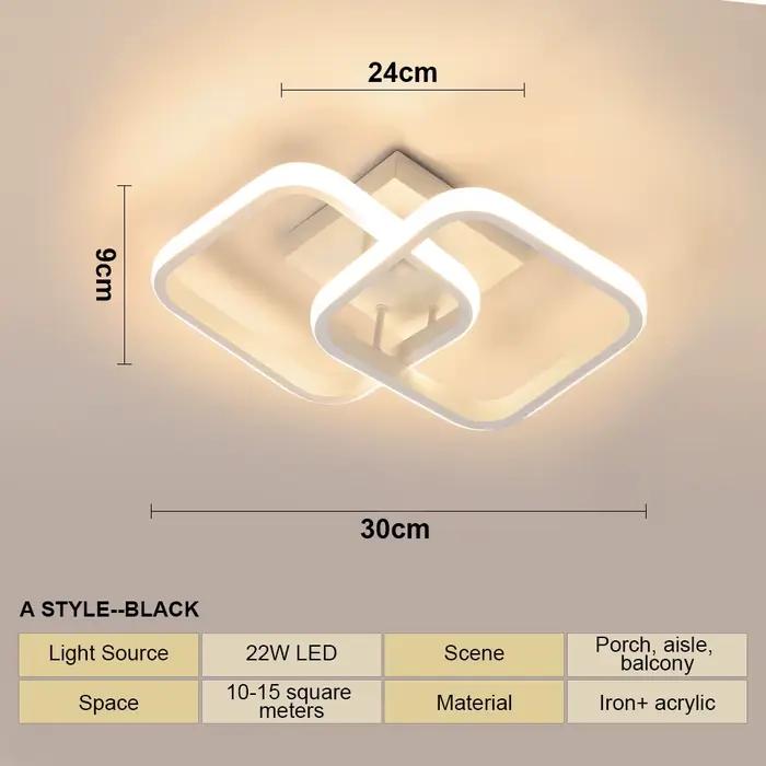 Plafonnier LED de style moderne, forme géométrique, éclairage mural pour couloir, cuisine/chambre à
