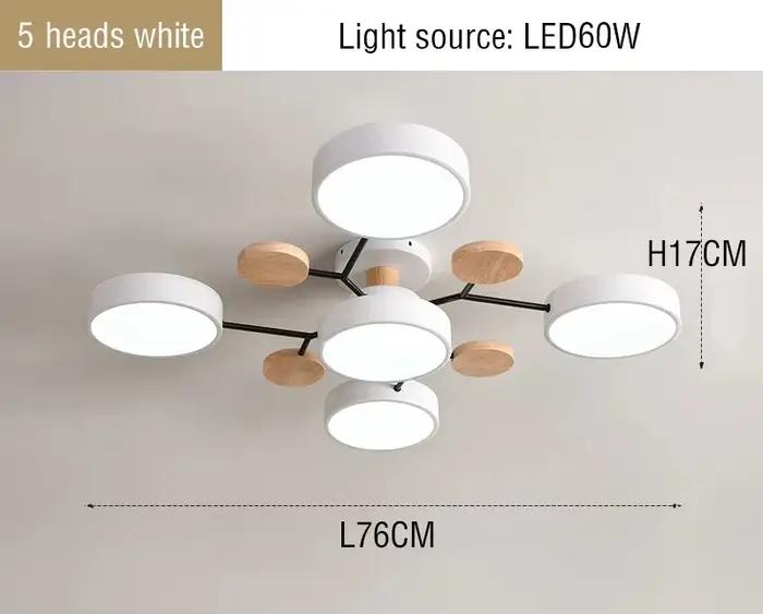 Lustre LED moderne pour salon chambre hôtel 3 couleurs différentes plafonnier nordique éclairage dom