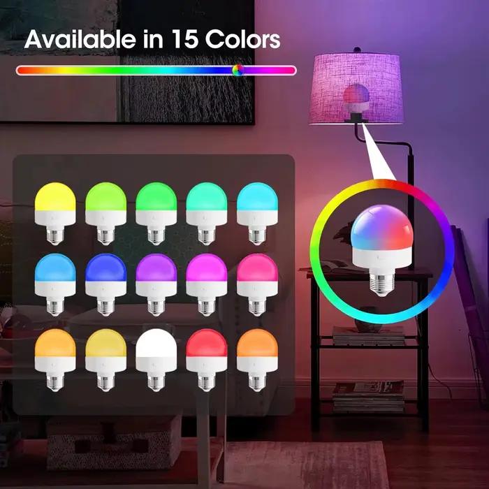 Ampoule intelligente LED Rechargeable E27 avec contrôle USB, température de couleur, 15 niveaux de l