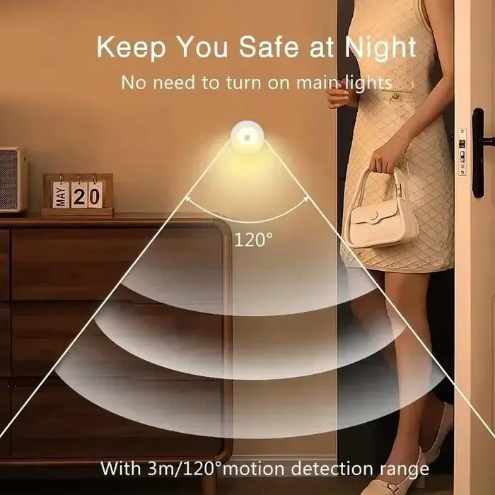 Lampe LED sans fil avec capteur de mouvement PIR, lampe à batterie magnétique portable pour éclairag