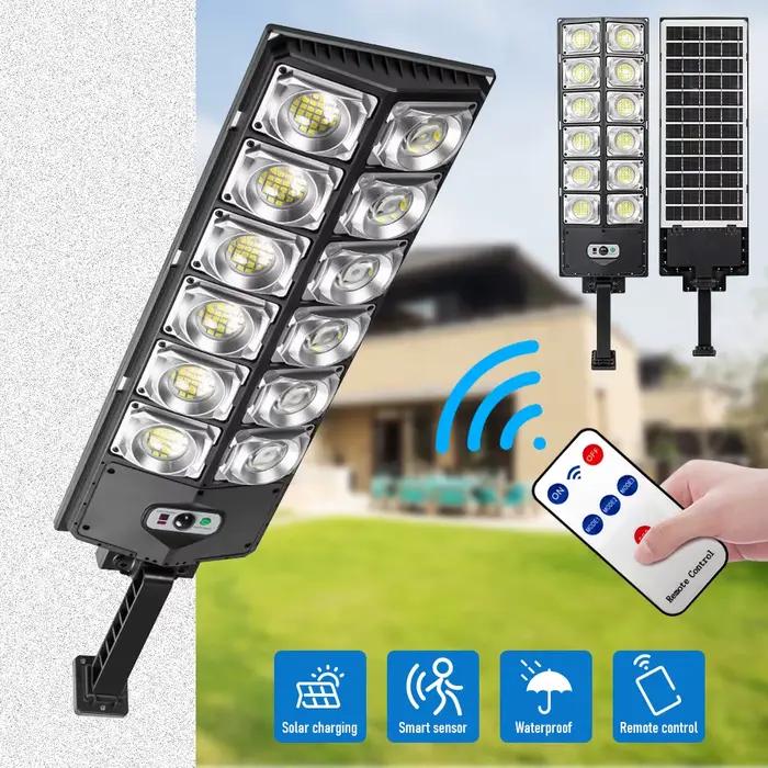 Lampadaires solaires extérieurs, lampe LED étanche, détecteur de mouvement de sécurité, 360 LED, 3 m