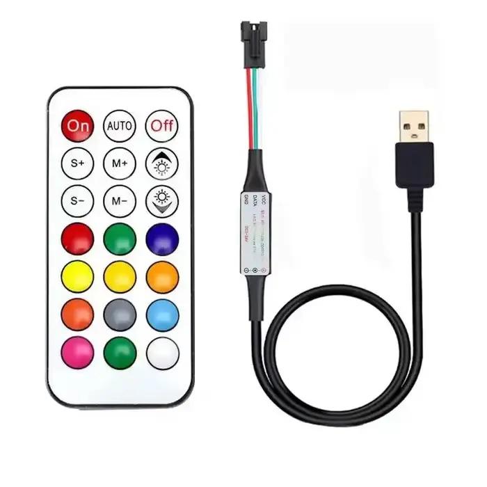 Contrôleur RGB WS2812B WS2811 SK6812 6803 6812 1903, variateur de bande LED RGB USB 5V 12V RF, téléc