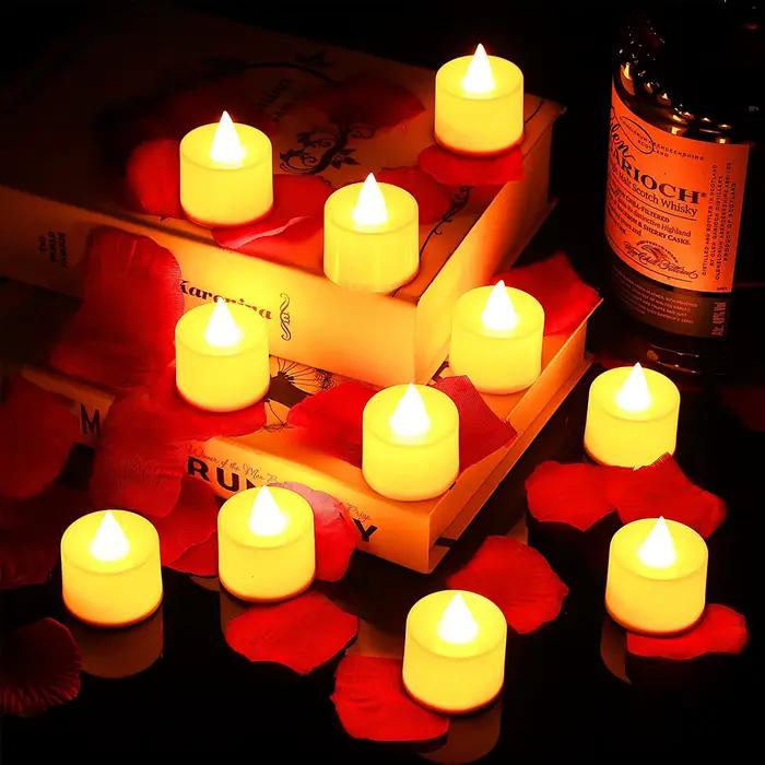 Bougie LED alimentée par batterie, fausse bougie à thé sans flamme, pour mariage, fête d'anniversair
