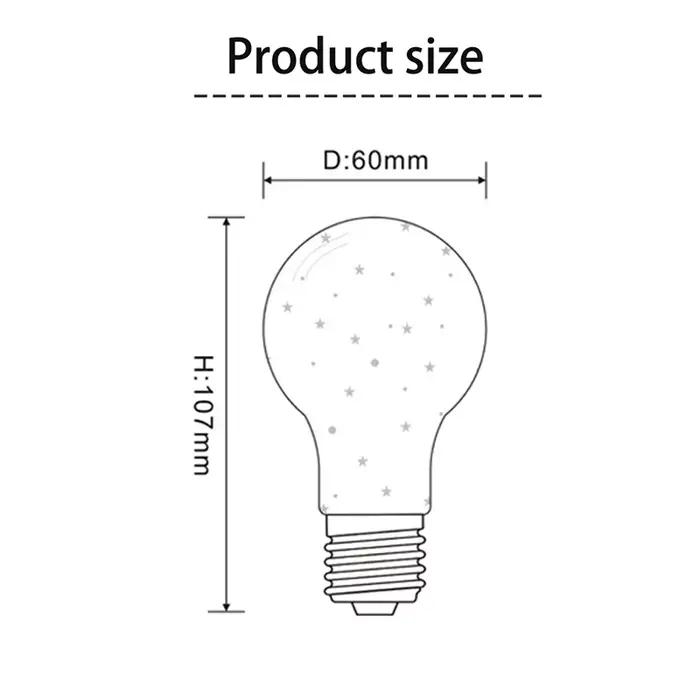 Lampe de feux d'artifice étoile vintage Edison, ampoule LED 3D, veilleuse de vacances, décoration de