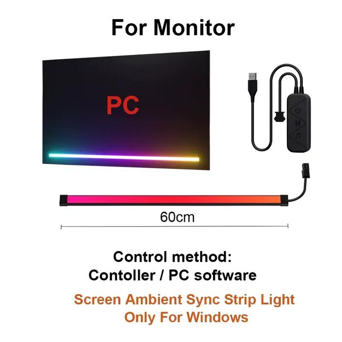 Bande LED RGB couleur de rêve, éclairage d'ambiance intelligent pour télévision, synchronisation d'a