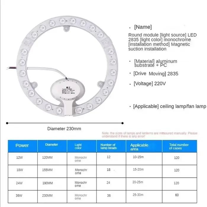 Panneau annulaire LED de haute qualité, lumière circulaire AC220V-240V, panneau de plafond rond, pan