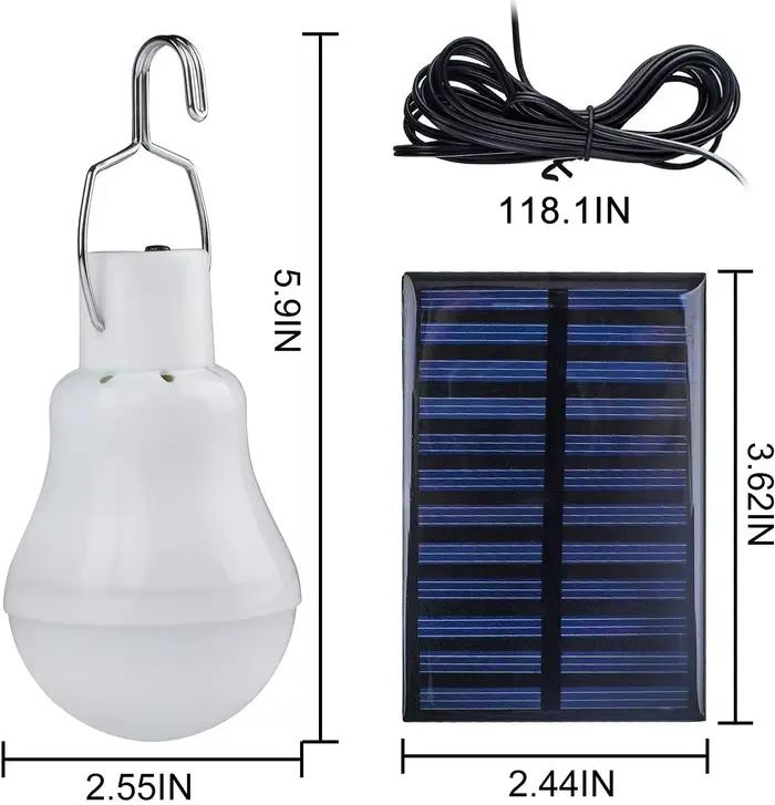 7W lumière solaire étanche USB chargé suspendu d'urgence lumière du soleil alimenté lampe extérieure