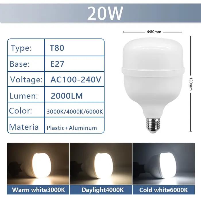 Ampoule LED super lumineuse 5000lm 50W, 1 à 5 pièces, AC 110V 220V E27, lampe LED, éclairage pour la