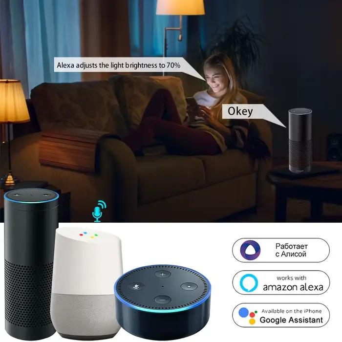 Ampoule intelligente WiFi Tuya 220V 5W 7W 9W, bougie E14, lampe RGB à intensité variable, applicatio