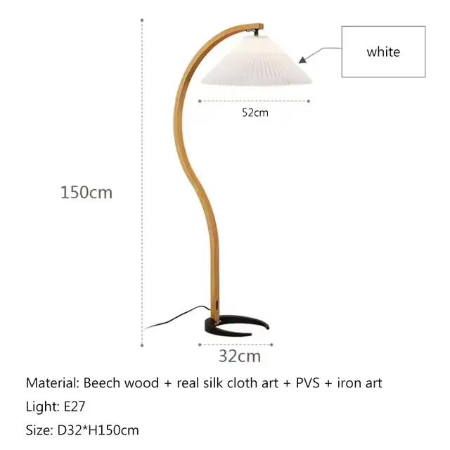 Lampe sur pied ARC moderne en bois rétro pour salon, chambre à coucher, bureau, chevet, lecture, écl