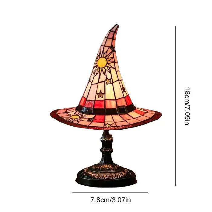 Chapeau de sorcière lampe de Table moderne vitrail Usb lampes Vintage de luxe résine chaude créative