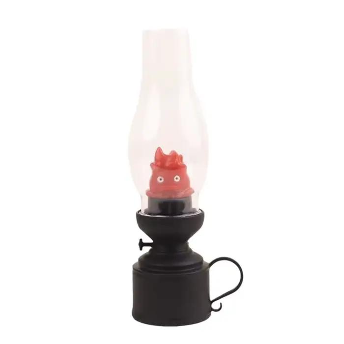Calcifer sans flamme veilleuse Halloween rétro décoratif bougie lumière dessin animé kérosène lampe