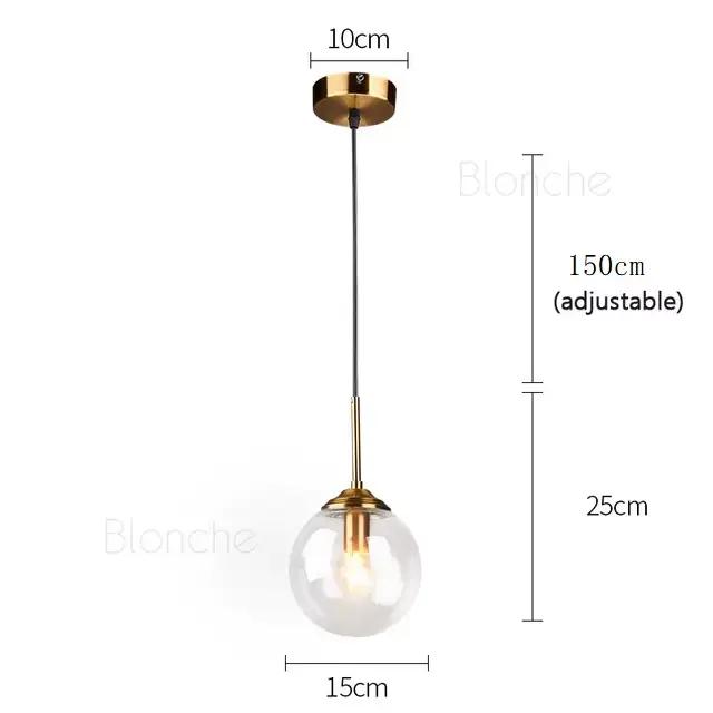 Art nordique bande verre pendentif LED lumières moderne boule de verre Suspension LOFT plafond lustr