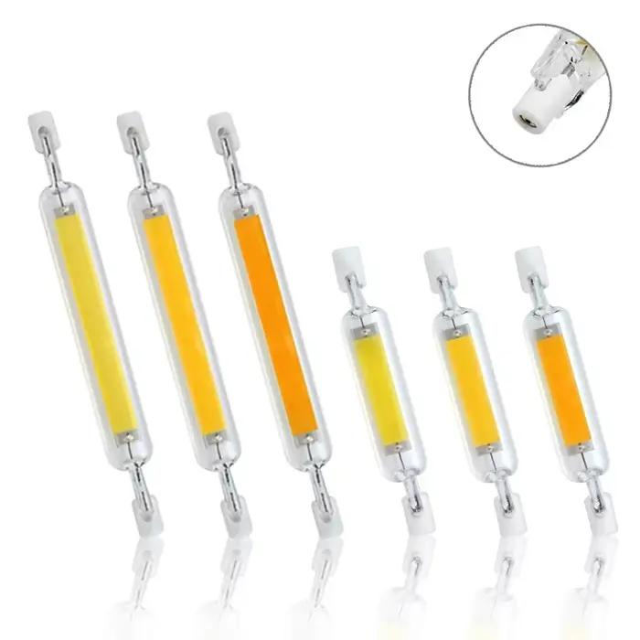 Ampoule LED COB en Tube de verre R7S, 5W 10W 20W, lampe épis de maïs R7s haute puissance 78mm 118mm