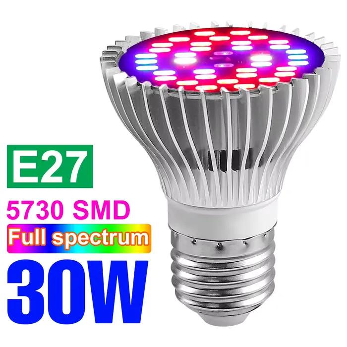 Lampe LED à spectre complet pour plantes, lampe E27 pour culture hydroponique intérieure, ampoule de