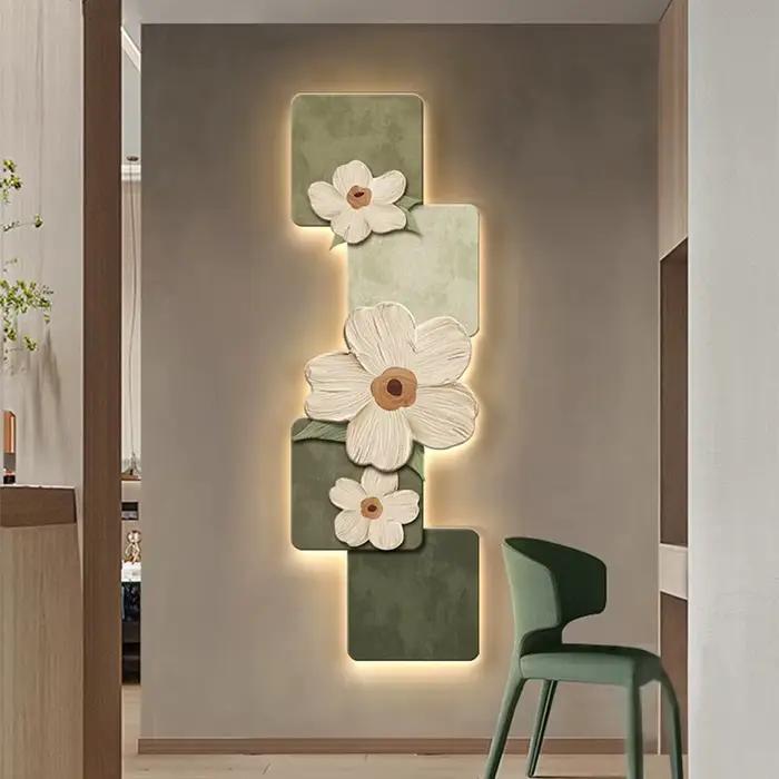 Fleurs modernes LED lumière murale pour couloir salon