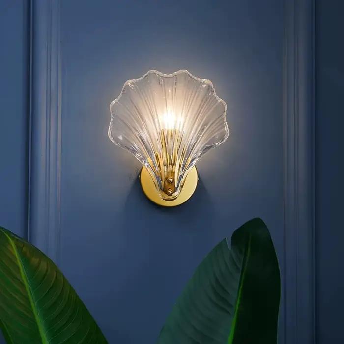 Lampe murale nordique simple en verre, pour chambre à coucher, salon, couloir, lampe murale E14, lampes de chevet, luminaires de décoration intérieure