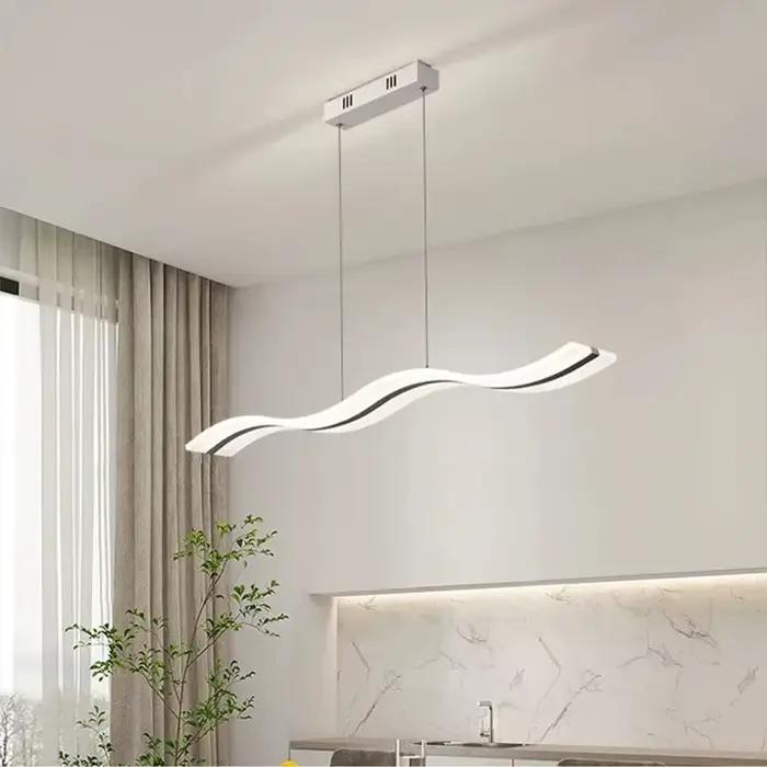 Lampe à pendentif LED moderne lustre à bande minimaliste pour salon salle à manger cuisine île décor à la maison luminaire suspendu
