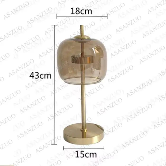 ASANZUO fumée gris verre lampes de Table moderne salon chambre chevet petite lampe de bureau décor intérieur ambre