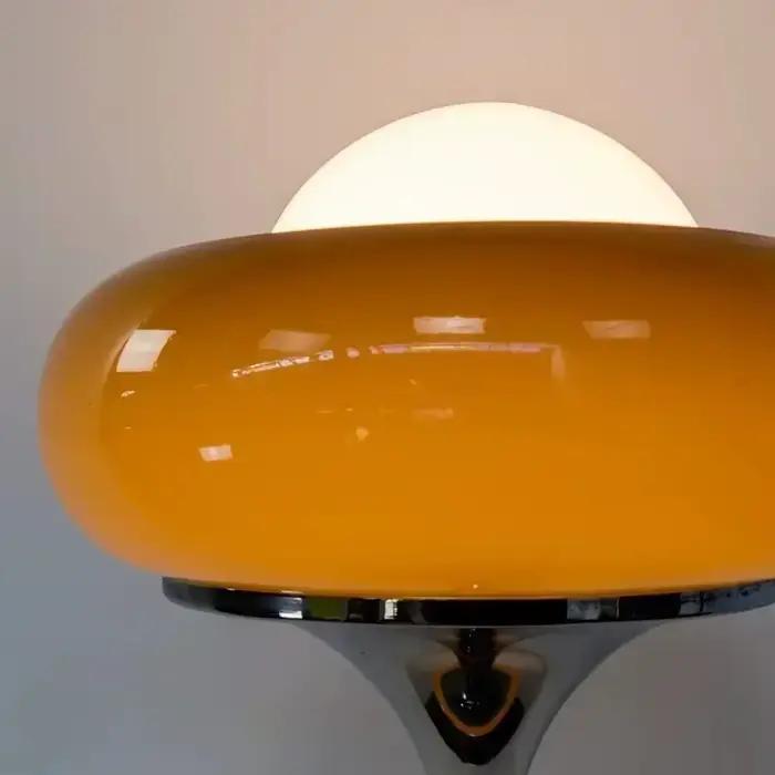 Lampe de table rétro LED en verre et métal moderne pour salon et chambre à coucher