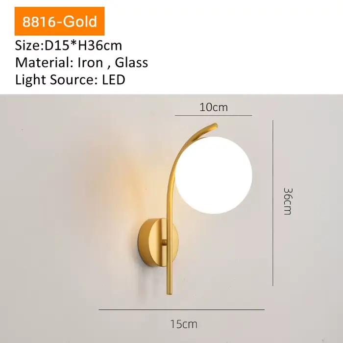Appliques murales d'intérieur LED pour la maison, chambre à coucher, salon, couloir, or et noir, avec ampoule E27, Luminaires d'éclairage de chevet